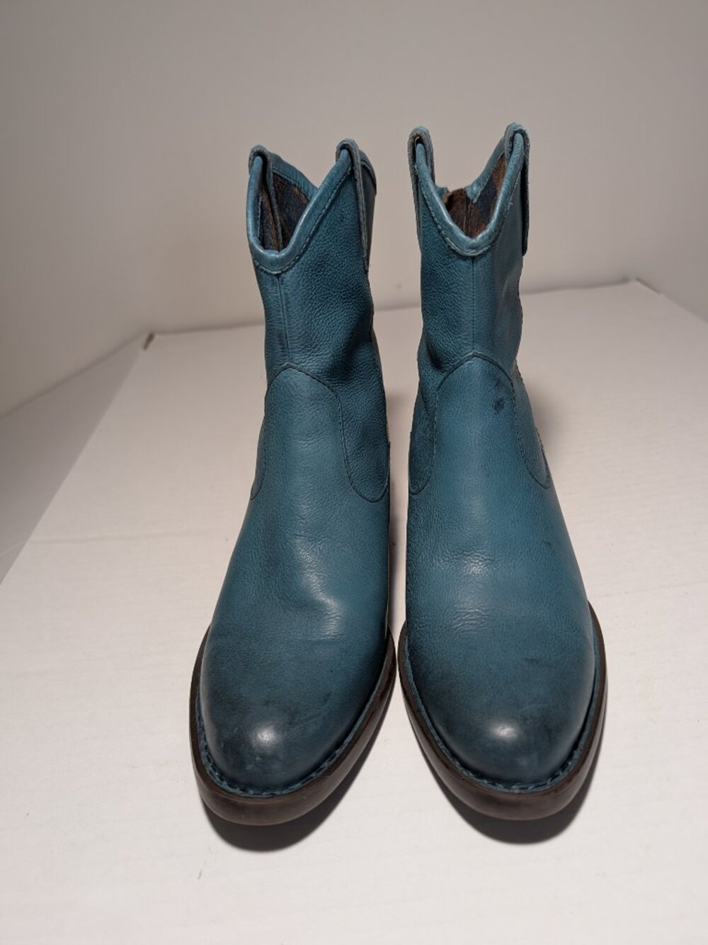Born Wynd Distressed Leather Western Boots Size 7.5 Turquoise - Picture 6 of 12